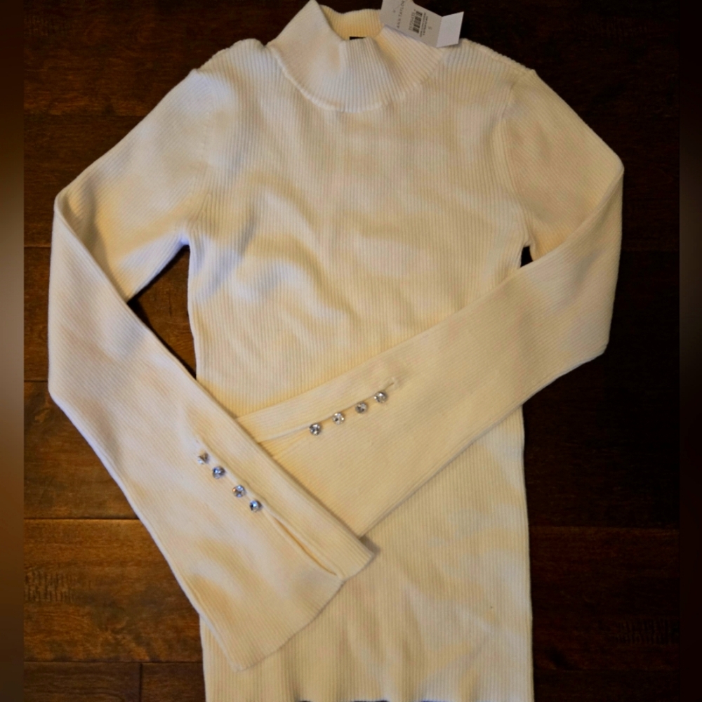 Off white mock neck sweater